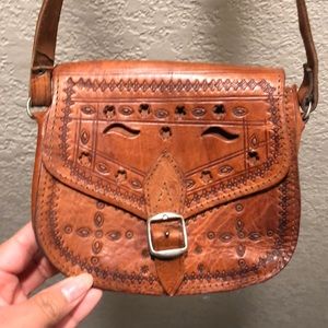 Tan leather purse